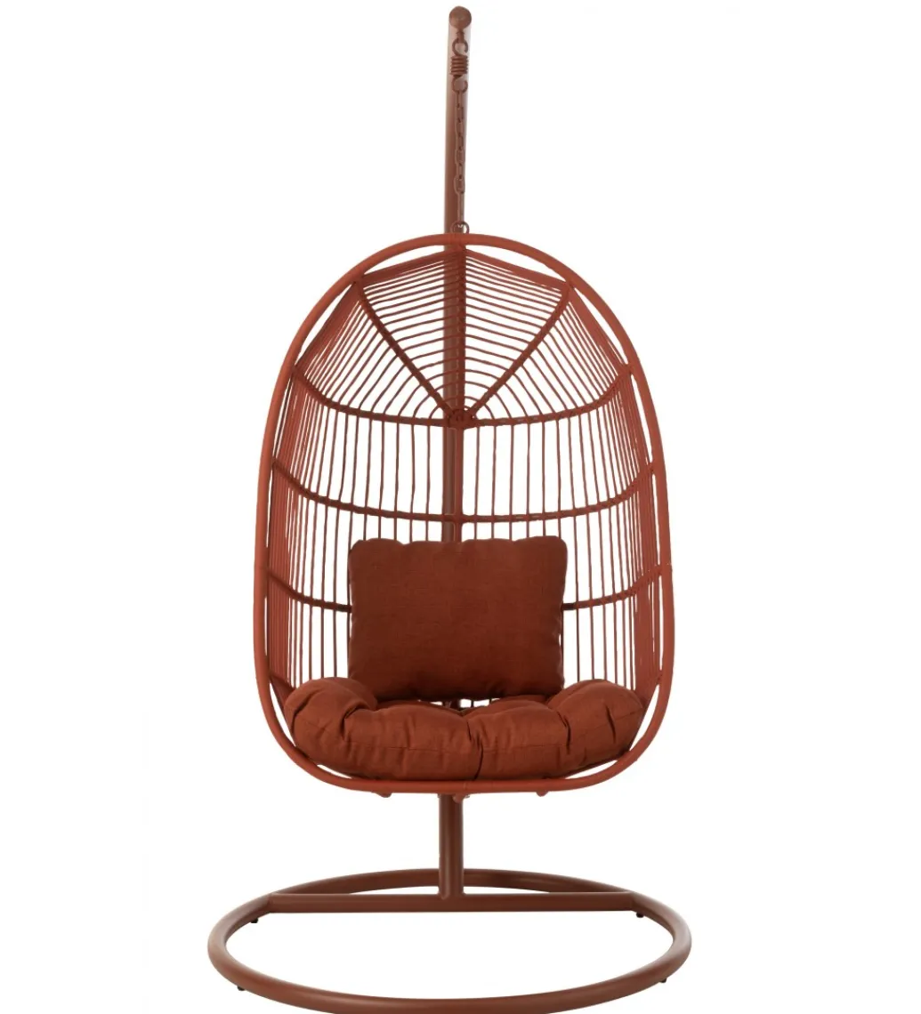 J-Line Fotel wiszący EGGA 195 cm czerwony