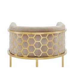 Invicta Interior - przedsprzedaż Hoker ELEGANCE welwet beżowy złote nogi