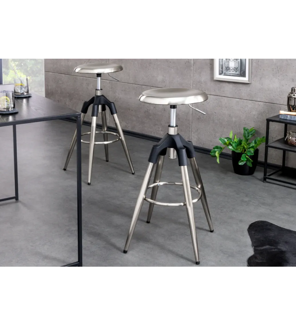 Invicta Interior Hoker INDUSTRIAL szczotkowany metal srebrny
