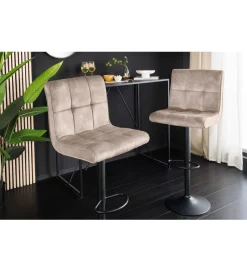 Invicta Interior - przedsprzedaż Hoker MODENA od 92 cm do 115 cm 360 stopni obrotu welwet champagne beżowy