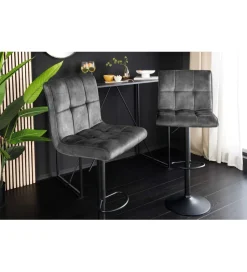 Invicta Interior - przedsprzedaż Hoker MODENA od 92 cm do 115 cm 360 stopni obrotu welwet antracyt