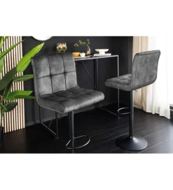 Invicta Interior - przedsprzedaż Hoker MODENA od 92 cm do 115 cm 360 stopni obrotu welwet antracyt