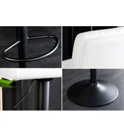 Invicta Interior - przedsprzedaż Hoker MODENA od 92 cm do 115 cm 360 stopni obrotu biały skórzany