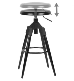 WOHNLING, GERMANY Hoker obrotowy AVERS 72 cm - 80 cm czarny