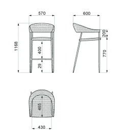 Zona-Design Hoker ogrodowy NIVA 112 cm naturalny czarny