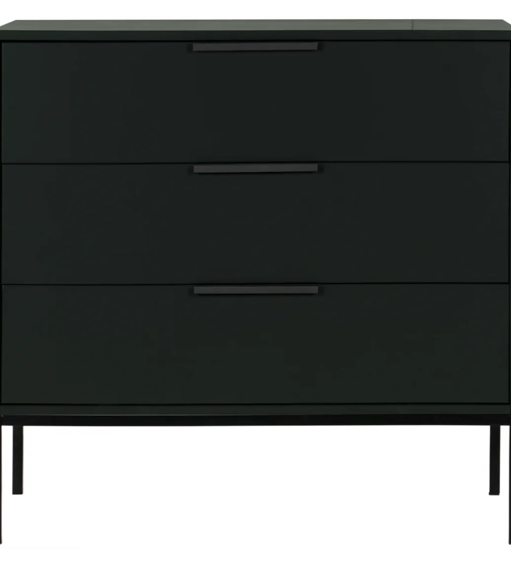 WOOOD Komoda ADAM 94 cm drewno sosny czarna