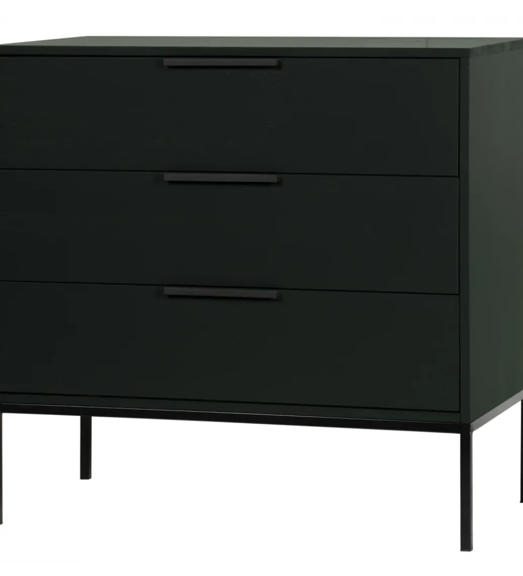 WOOOD Komoda ADAM 94 cm drewno sosny czarna