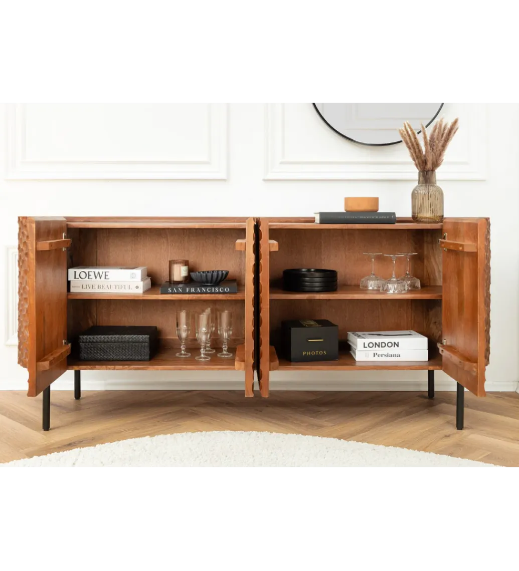 Invicta Interior - przedsprzedaż Komoda ADLON 180 cm drewno mango brązowa