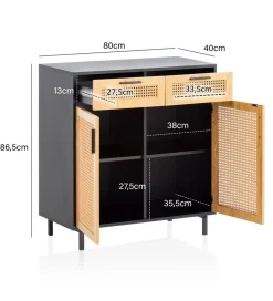WOHNLING, GERMANY Komoda Ambert II 80 cm czarna