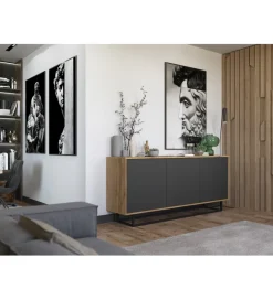 Polski Design ML Komoda Apollo 168 cm antracytowa