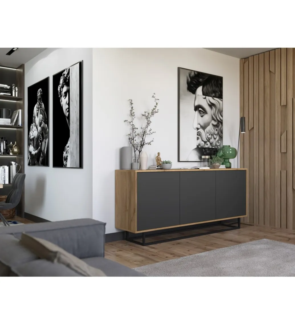 Polski Design ML Komoda Apollo 168 cm antracytowa