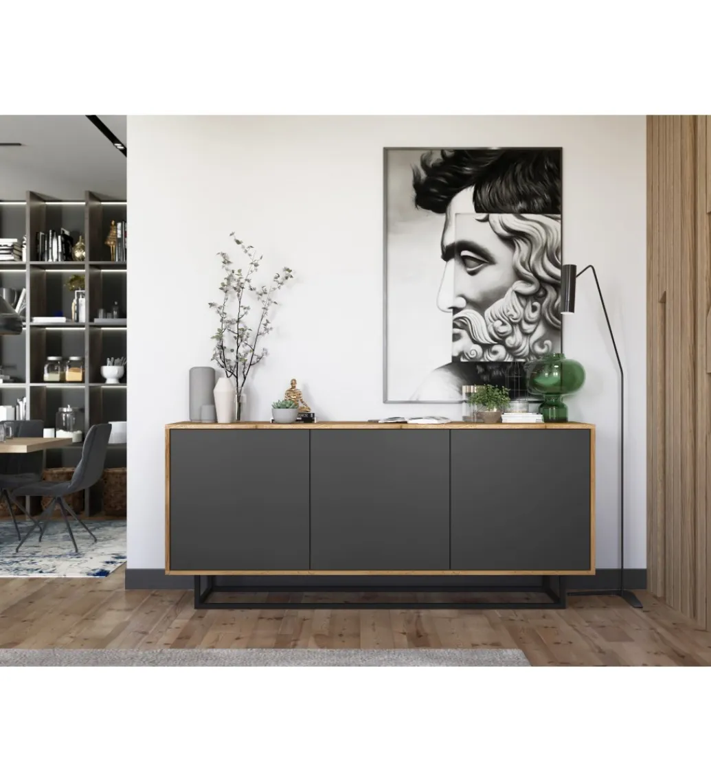 Polski Design ML Komoda Apollo 168 cm antracytowa