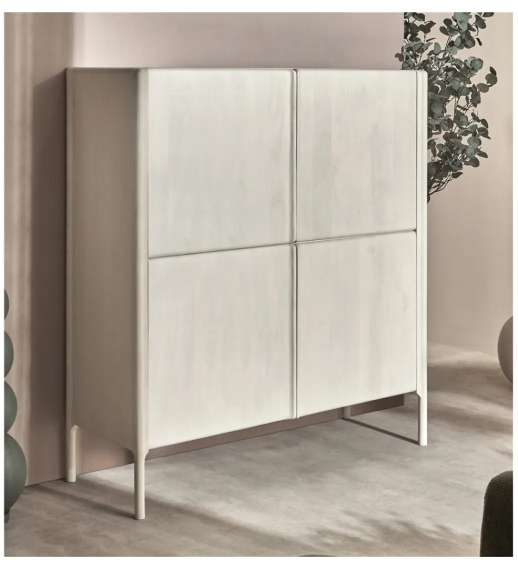 Imeri Komoda ARES 130 cm drewno mango biała