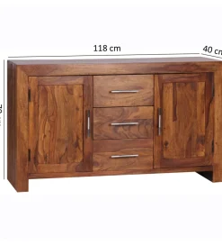 WOHNLING, GERMANY Komoda ARISZA 118 cm drewno sheesham