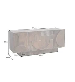 Invicta Interior - przedsprzedaż Komoda ART DECO 170 cm drewno mango brązowa