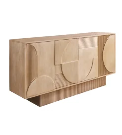 Invicta Interior Komoda ART DECO 170 cm drewno mango biało beżowa