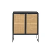 J-Line Komoda CANE PANE 89 cm naturalna czarna