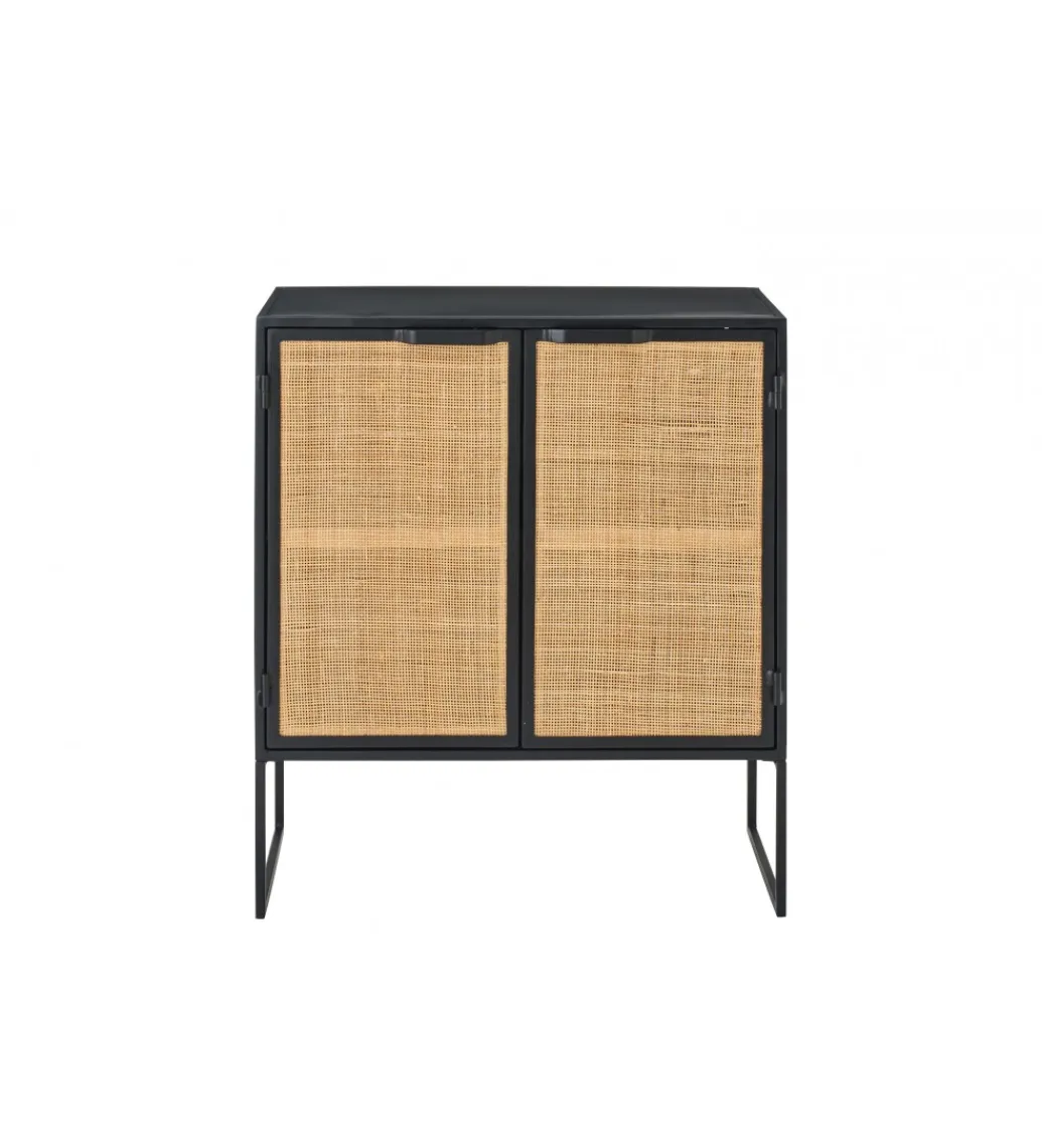 J-Line Komoda CANE PANE 89 cm naturalna czarna