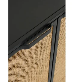 J-Line Komoda CANE PANE 89 cm naturalna czarna