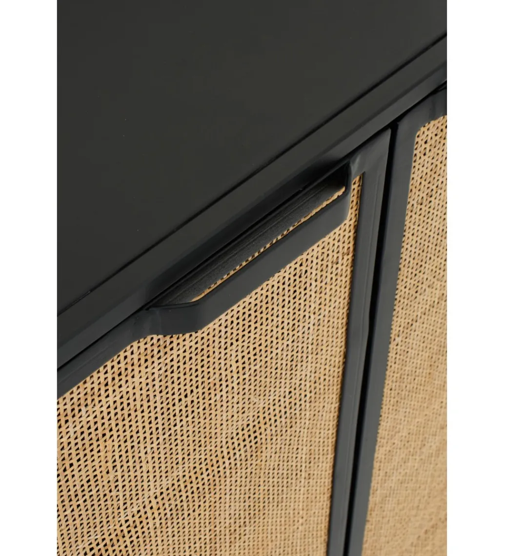 J-Line Komoda CANE PANE 89 cm naturalna czarna