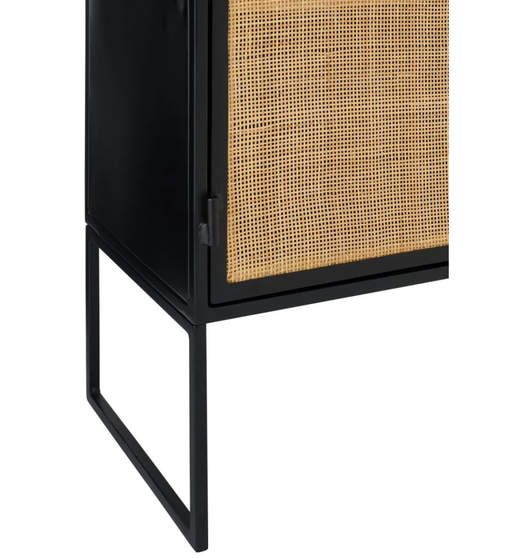 J-Line Komoda CANE PANE 89 cm naturalna czarna