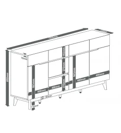 MCA Komoda CERVO 193 cm biała