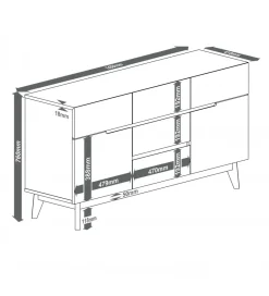 MCA Komoda CERVO 145 cm biała