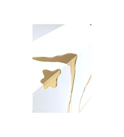 KARE Komoda Cracked 165 cm biało złota