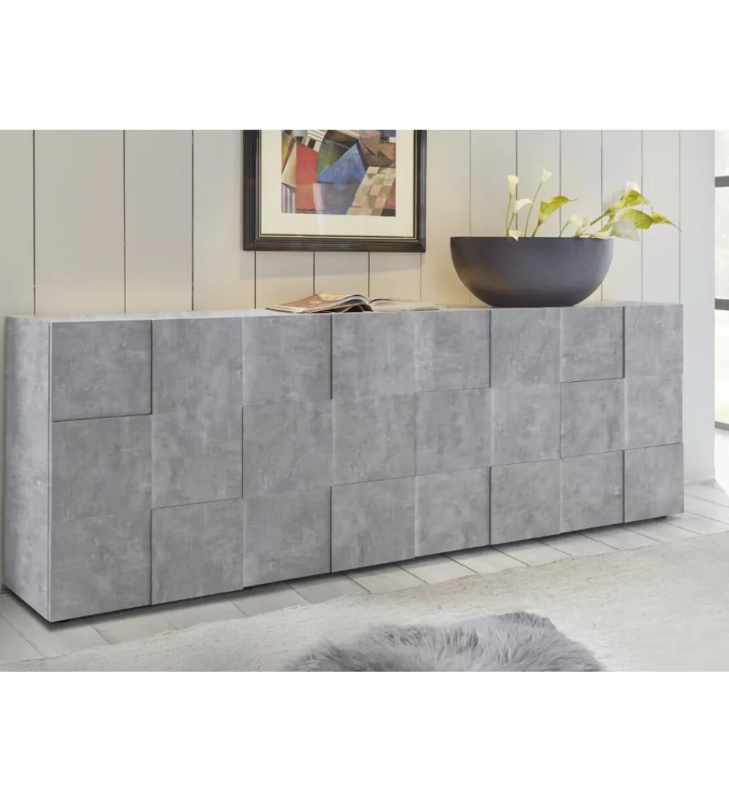 MCA Linia Włoska Komoda DAMA 241 Cm W Optyce Betonu