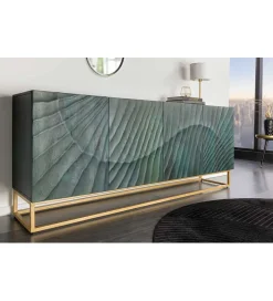 Invicta Interior Komoda Davide ANTILIA Scorpion 177 cm drewno mango turkusowa Ciemna