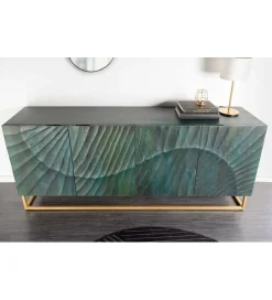 Invicta Interior Komoda Davide ANTILIA Scorpion 177 cm drewno mango turkusowa Ciemna