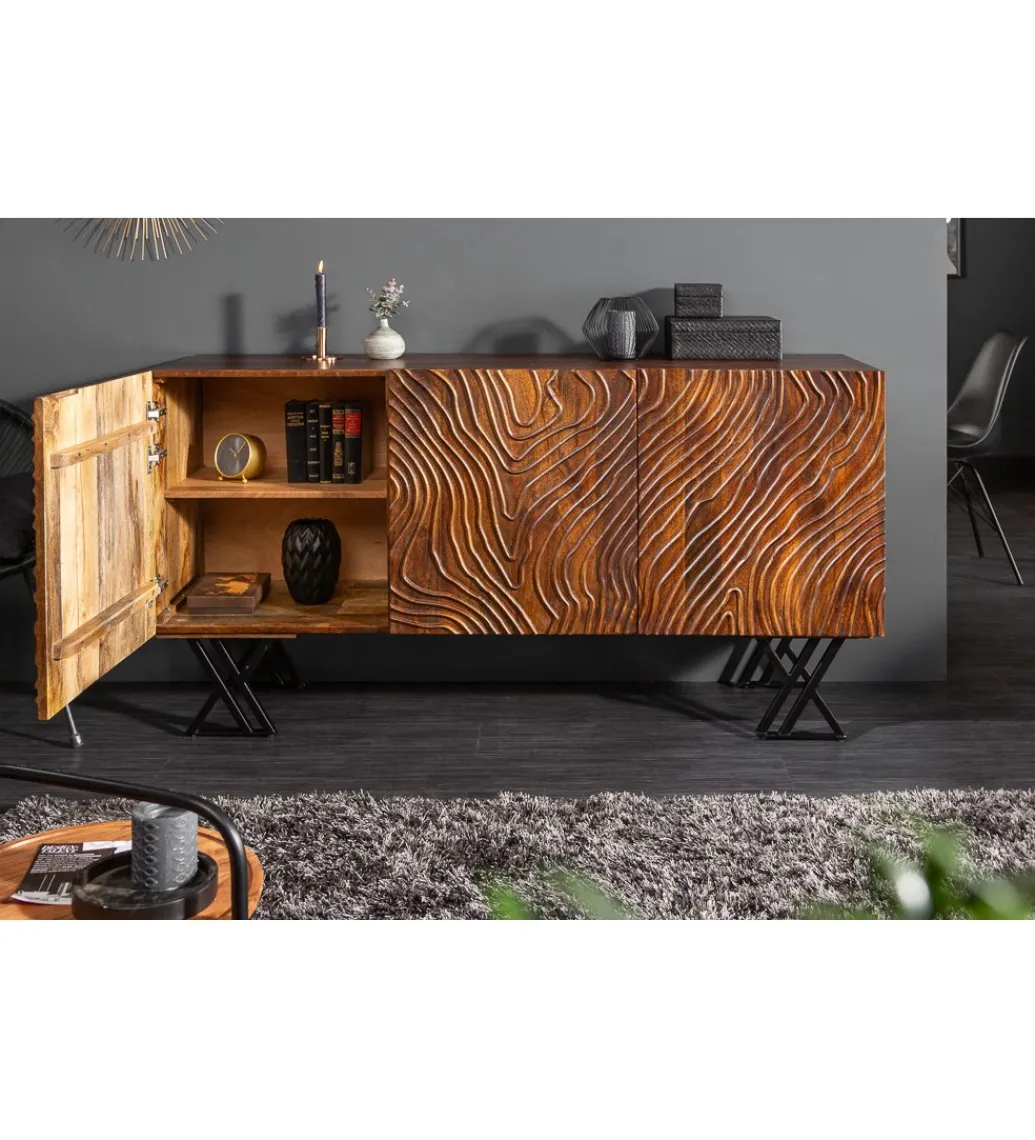 Invicta Interior Komoda DAVIDE Scorpion Fluid 160 Cm drewno mango
