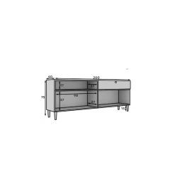 ELTAP Komoda DULLUM 200 cm biały