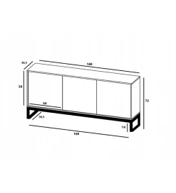 Polski Design ML Komoda ELPIS 168 cm czarna