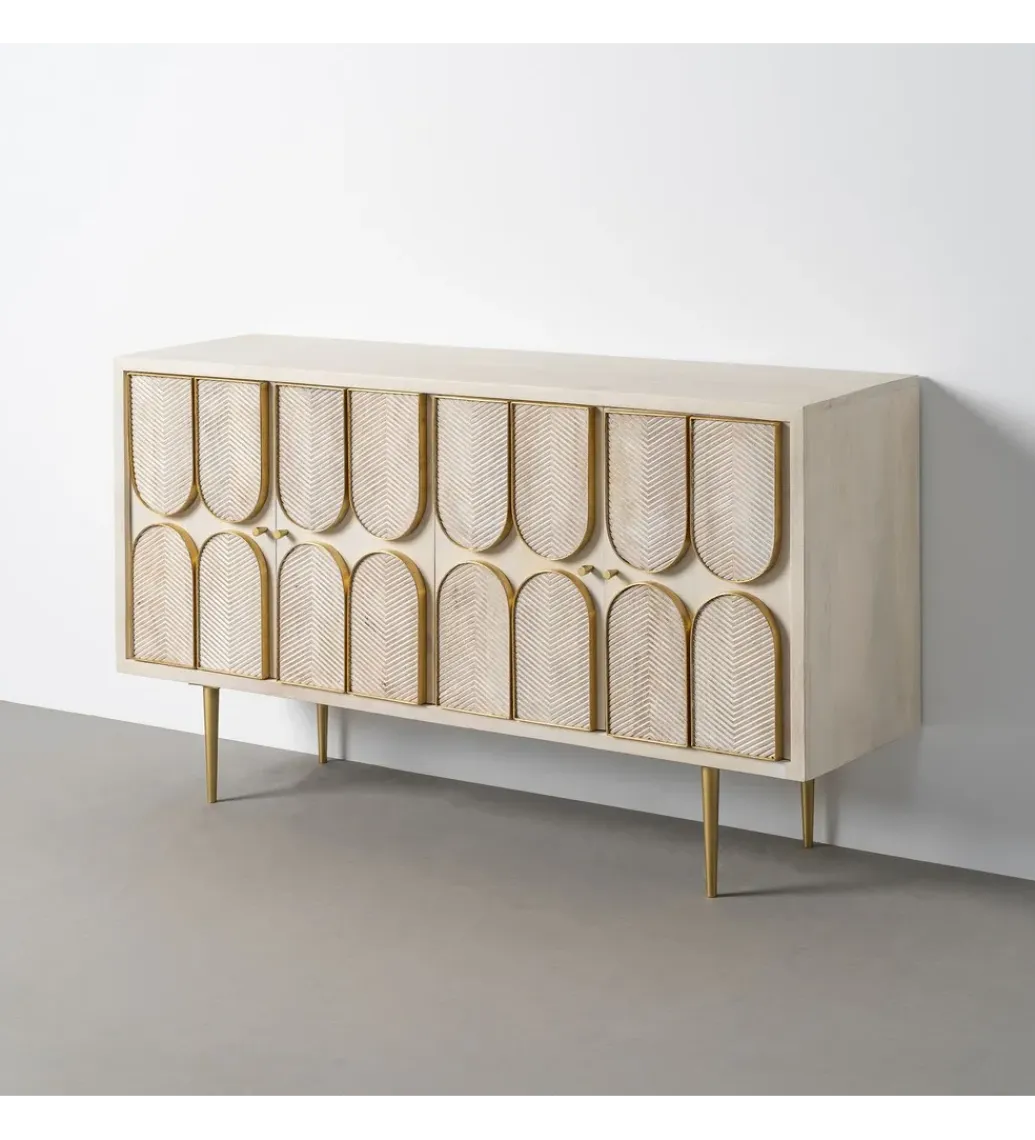 Zona-Design Komoda ESPAZERO 152 cm drewno mango biała