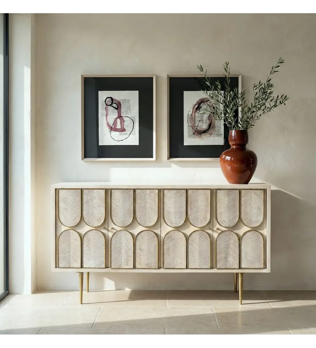 Zona-Design Komoda ESPAZERO 152 cm drewno mango biała