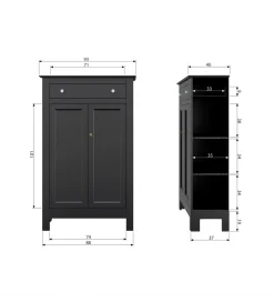 WOOOD Komoda EVA 150 cm drewno sosna czarna