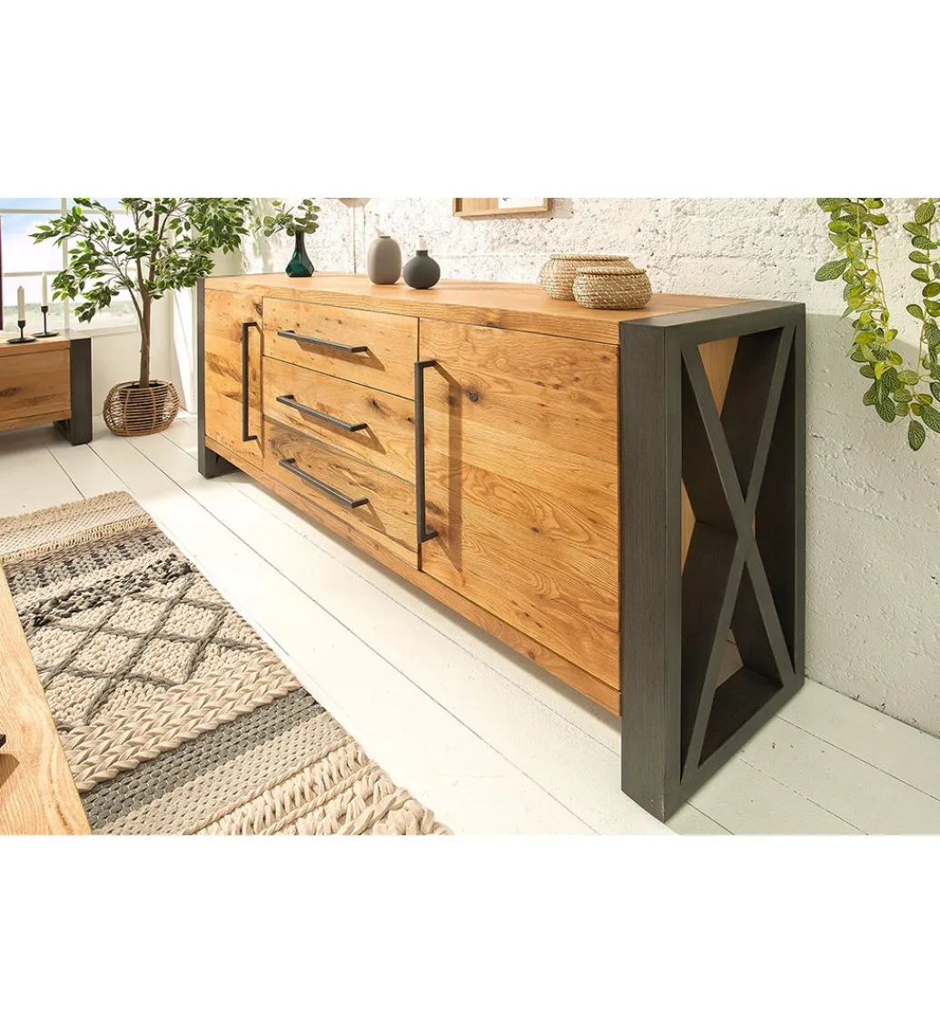 Invicta Interior Komoda FACTORY Thor 200 cm drewno dziki dąb