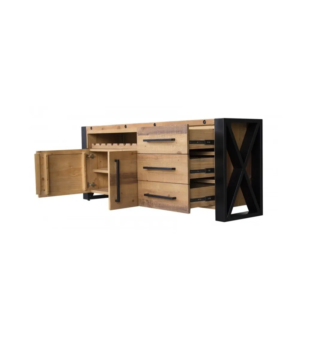 Invicta Interior Komoda FACTORY Thor 195 cm drewno sosna brąz
