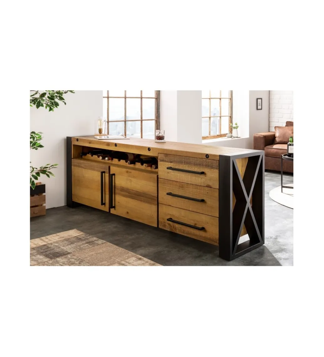 Invicta Interior Komoda FACTORY Thor 195 cm drewno sosna brąz