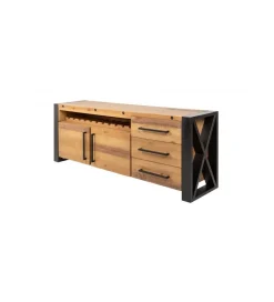 Invicta Interior Komoda FACTORY Thor 195 cm drewno sosna brąz