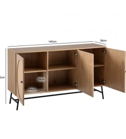 WOHNLING, GERMANY Komoda FONTA 140 cm w optyce dębu