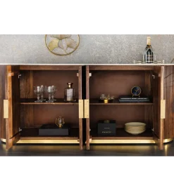 Invicta Interior Komoda GATSBY 170 cm drewno mango blat biały marmur