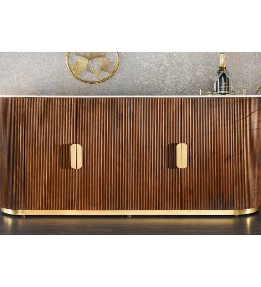 Invicta Interior Komoda GATSBY 170 cm drewno mango blat biały marmur