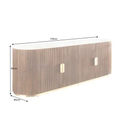 Invicta Interior Komoda GATSBY 170 cm drewno mango blat biały marmur
