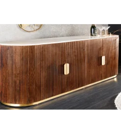 Invicta Interior Komoda GATSBY 170 cm drewno mango blat biały marmur