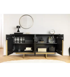Invicta Interior - przedsprzedaż Komoda GATSBY 160 cm drewno mango czarna