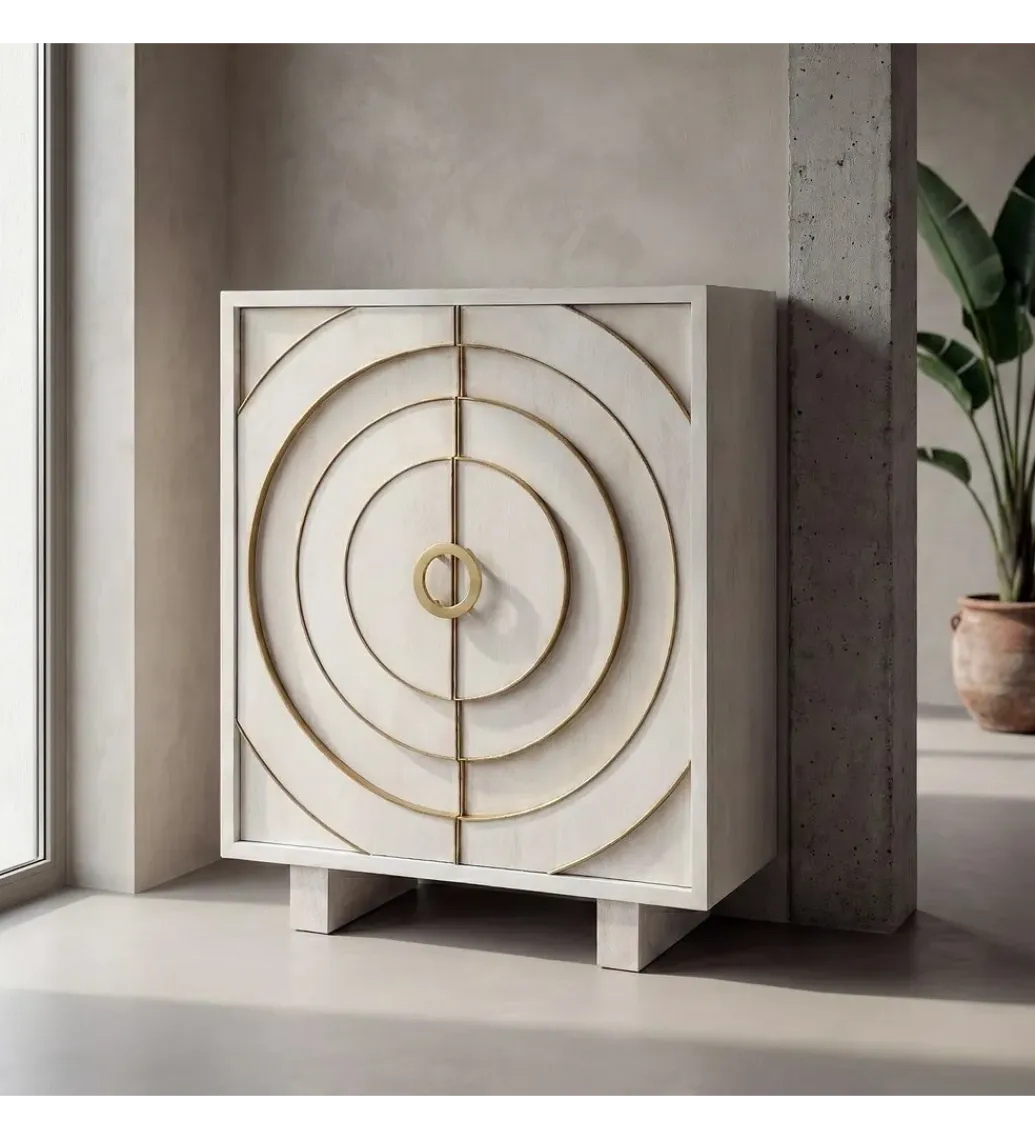 Zona-Design Komoda GEMANAT 113 cm drewno mango biała