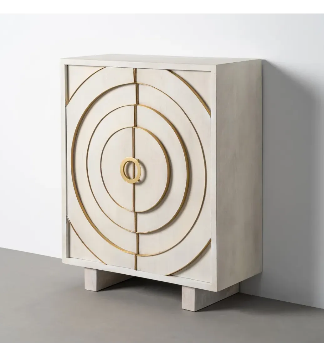Zona-Design Komoda GEMANAT 113 cm drewno mango biała