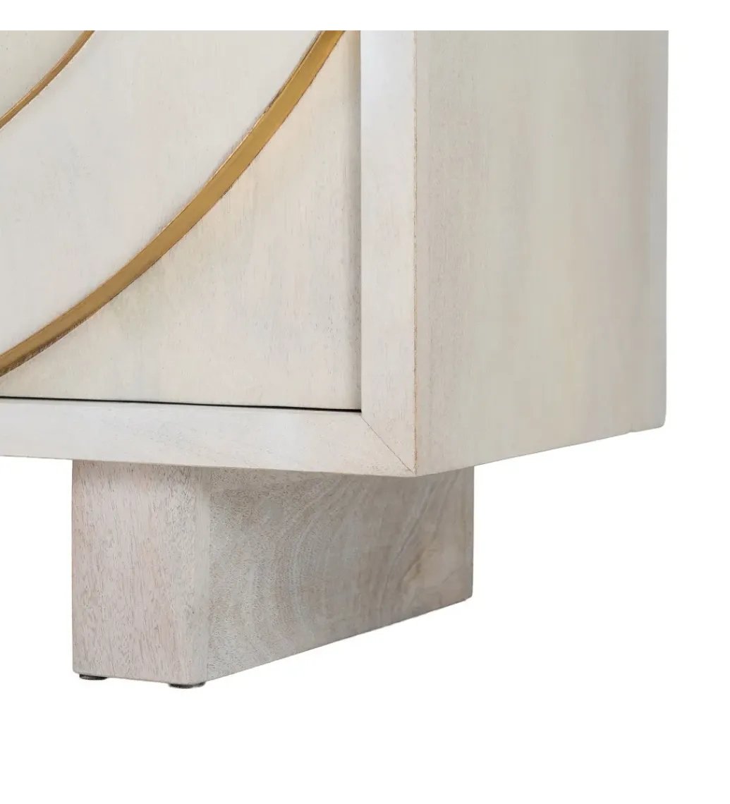 Zona-Design Komoda GEMANAT 113 cm drewno mango biała